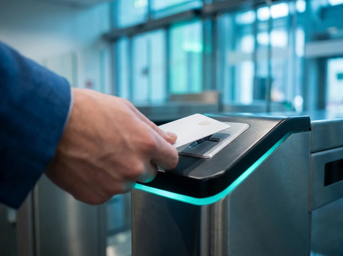 Card bancar introdus într-un terminal de plată, ilustrând retragerea pe card Visa